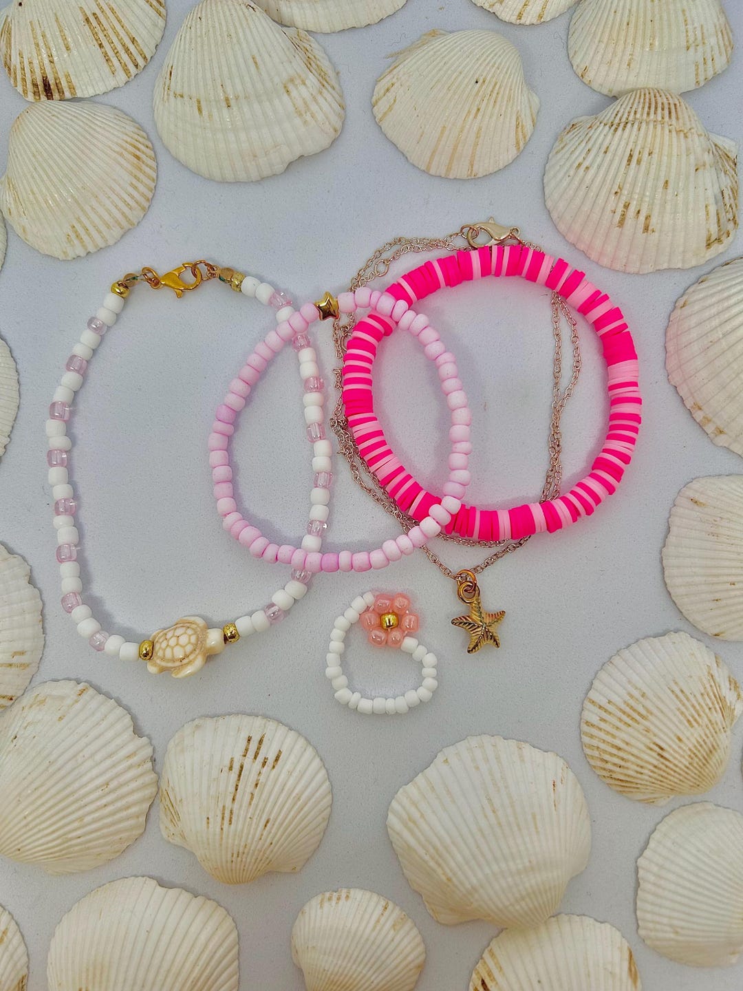 Jewelry Set Pink Preppy Teen Gift Child Jewelry Pink Bracelet Gift ...