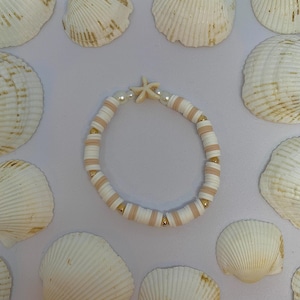 pulseira estrela do mar pastel criança preppy pulseira oceano adolescente pulseira argila contas pulseira colorido presente elástico contas jóias charme pulseira