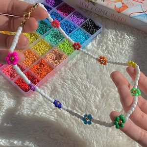 Rainbow Flower Necklace | beaded necklace | preppy necklace | rainbow necklace | flower necklace | necklace for teens | gift for her