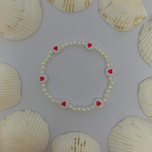 pulseira pérola coração charme jóias criança preppy pulseira amor adolescente jóias pulseira de contas presente coração jóias pérola namorados amor pulseira