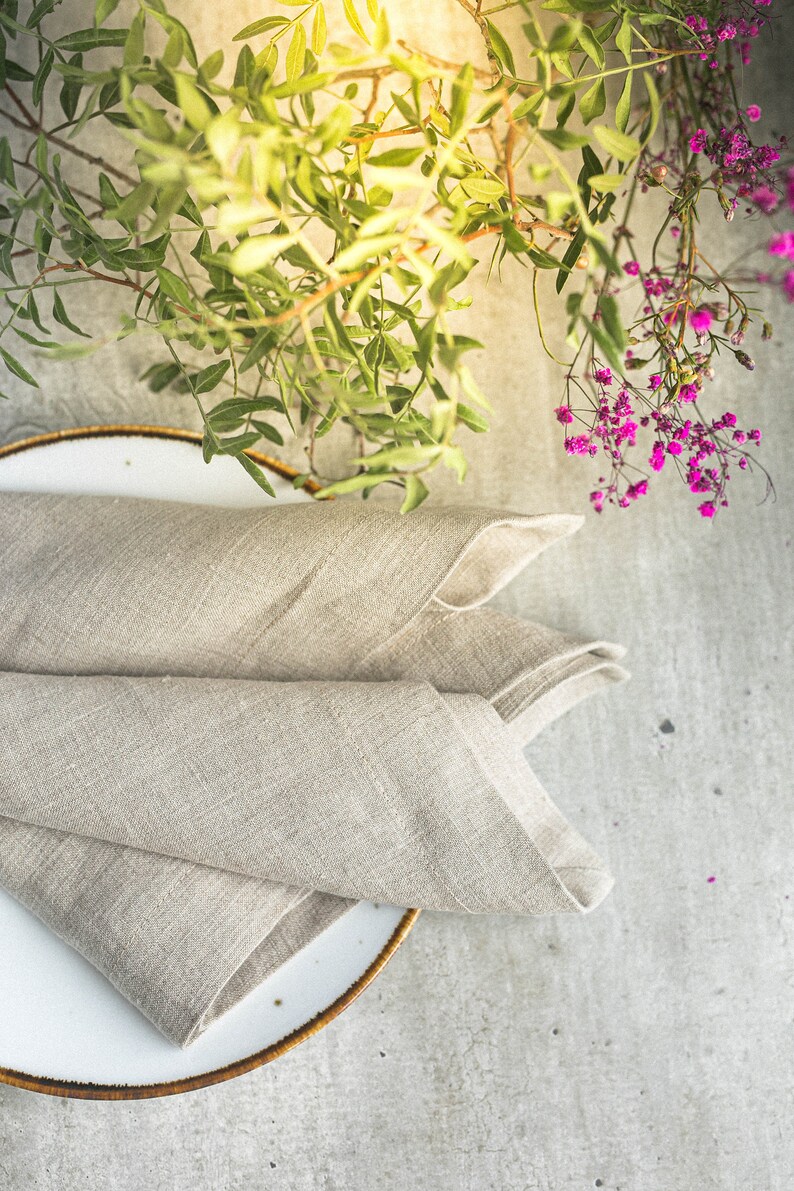 Linen napkins / Washed Soft Linen Table Napkin / Rustic Table Decor / image 5