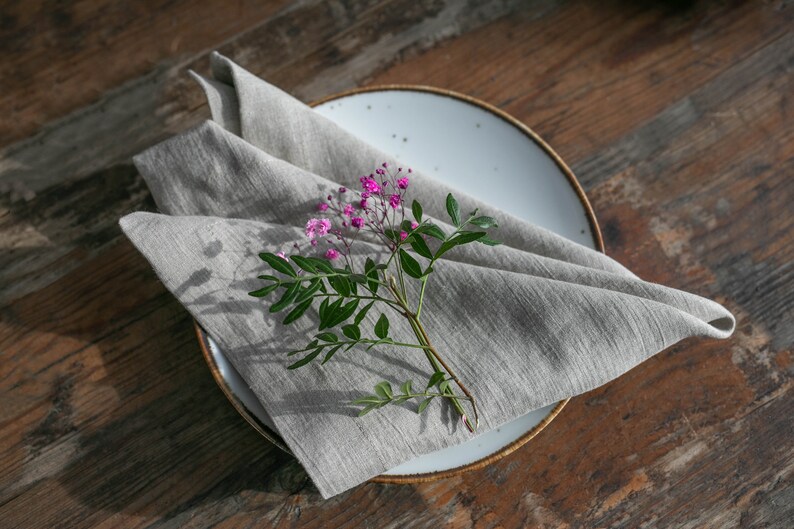 Linen napkins / Washed Soft Linen Table Napkin / Rustic Table Decor / image 4