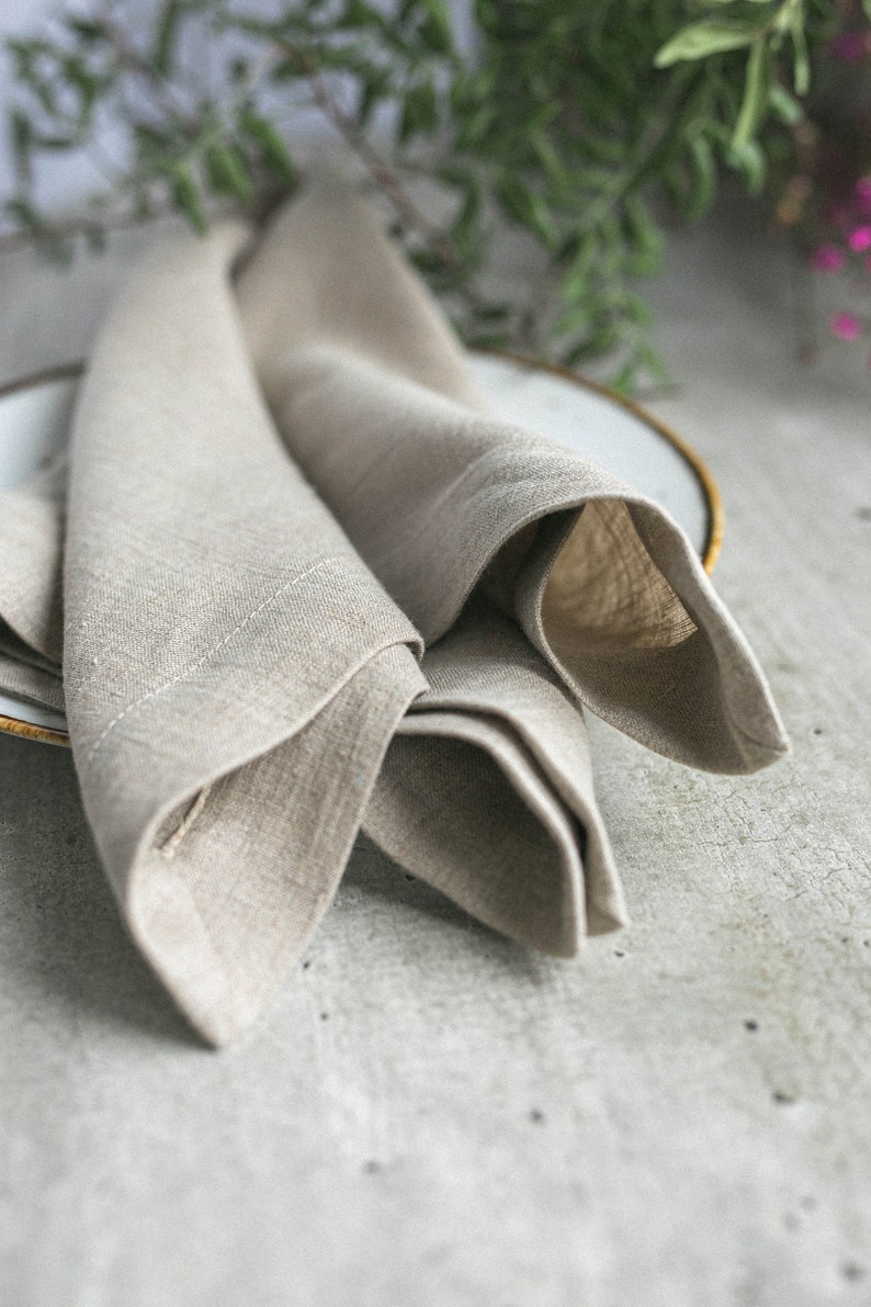 Linen napkins / Washed Soft Linen Table Napkin / Rustic Table Decor / image 9