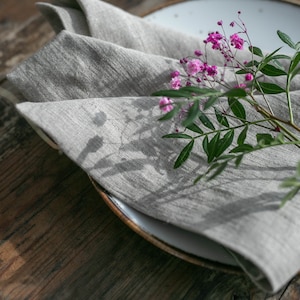 Linen napkins / Washed Soft Linen Table Napkin / Rustic Table Decor / image 1