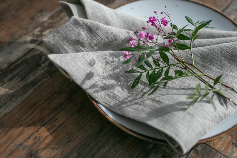 Linen napkins / Washed Soft Linen Table Napkin / Rustic Table Decor / image 1