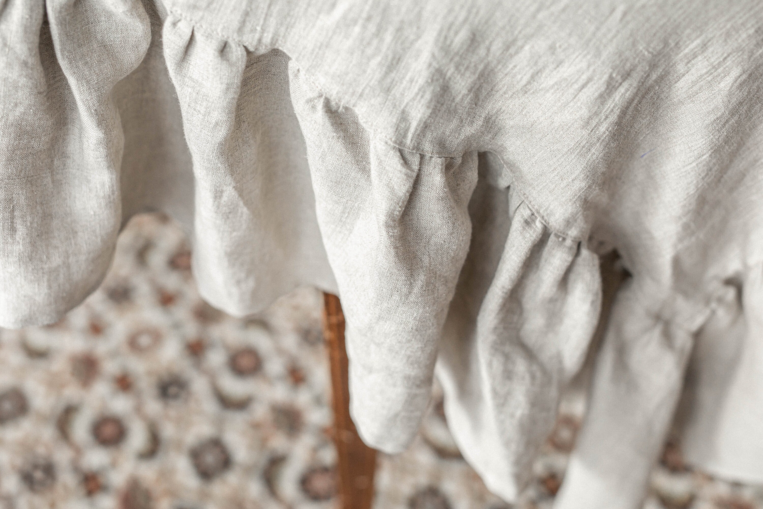 Circle Ruffle Tablecloth Natural Linen Tablecloth With Ruffles /ruffle Tablecloth/round ...