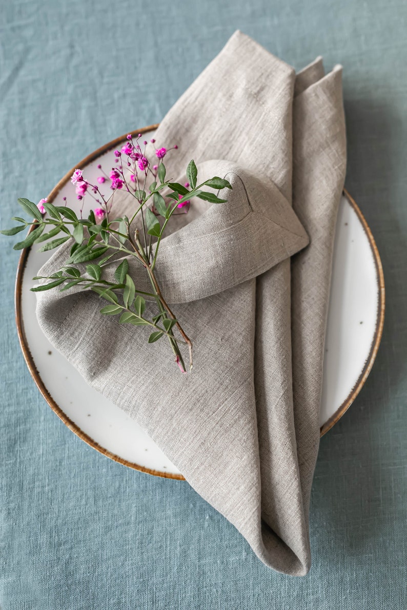 Linen napkins / Washed Soft Linen Table Napkin / Rustic Table Decor / image 7