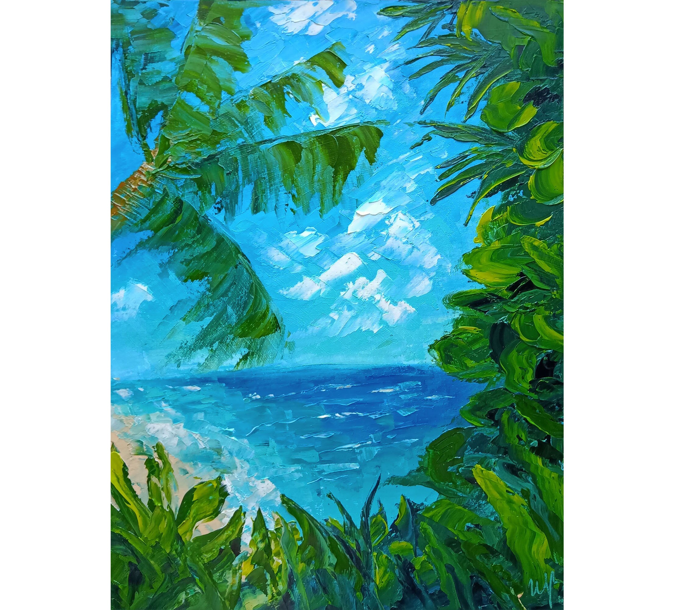 Hawaii abstrakte Malerei Oahu Malerei Seascape Wandkunst | Etsy