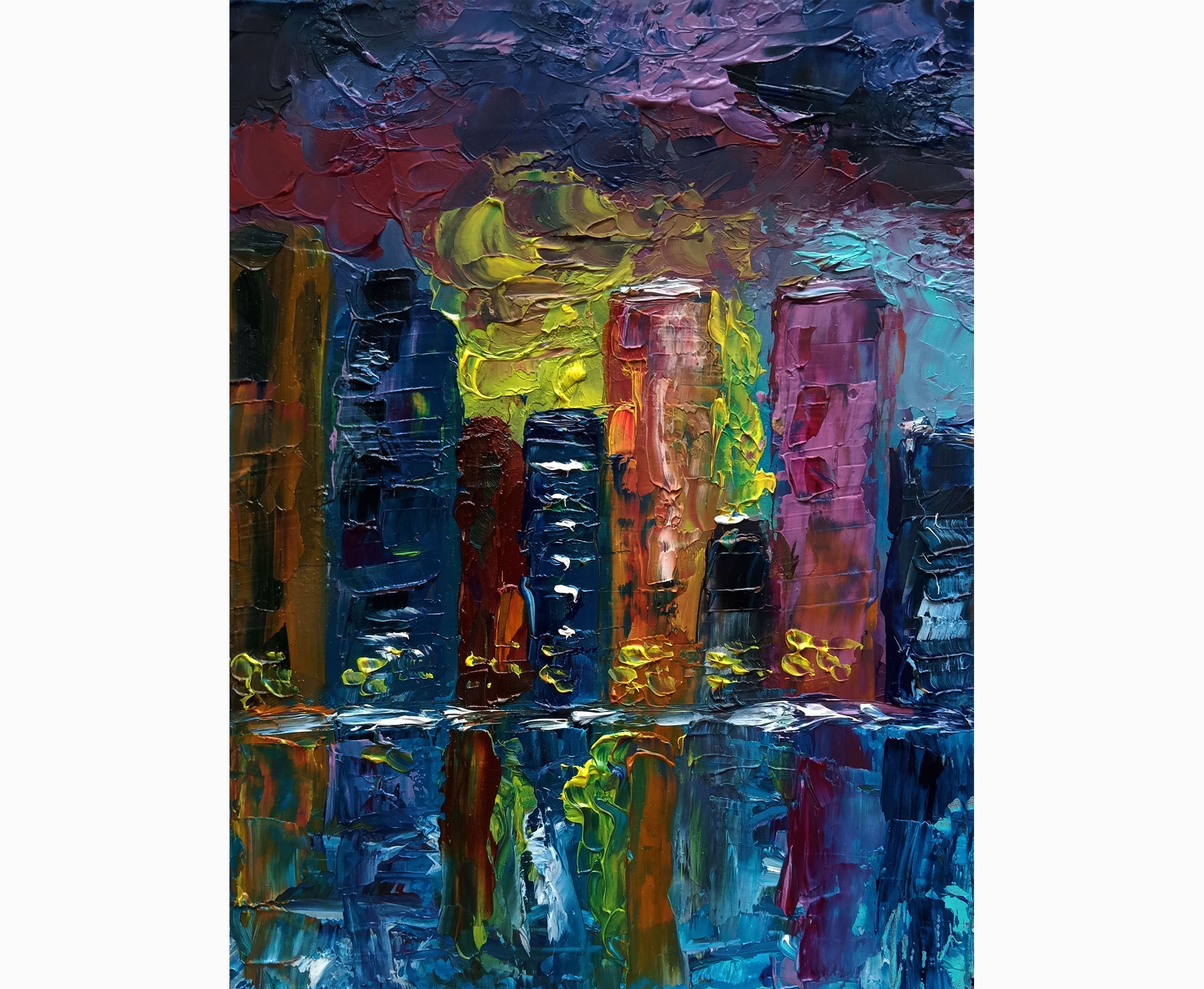 New York Ölgemälde Nyc Malerei original moderne Stadt | Etsy