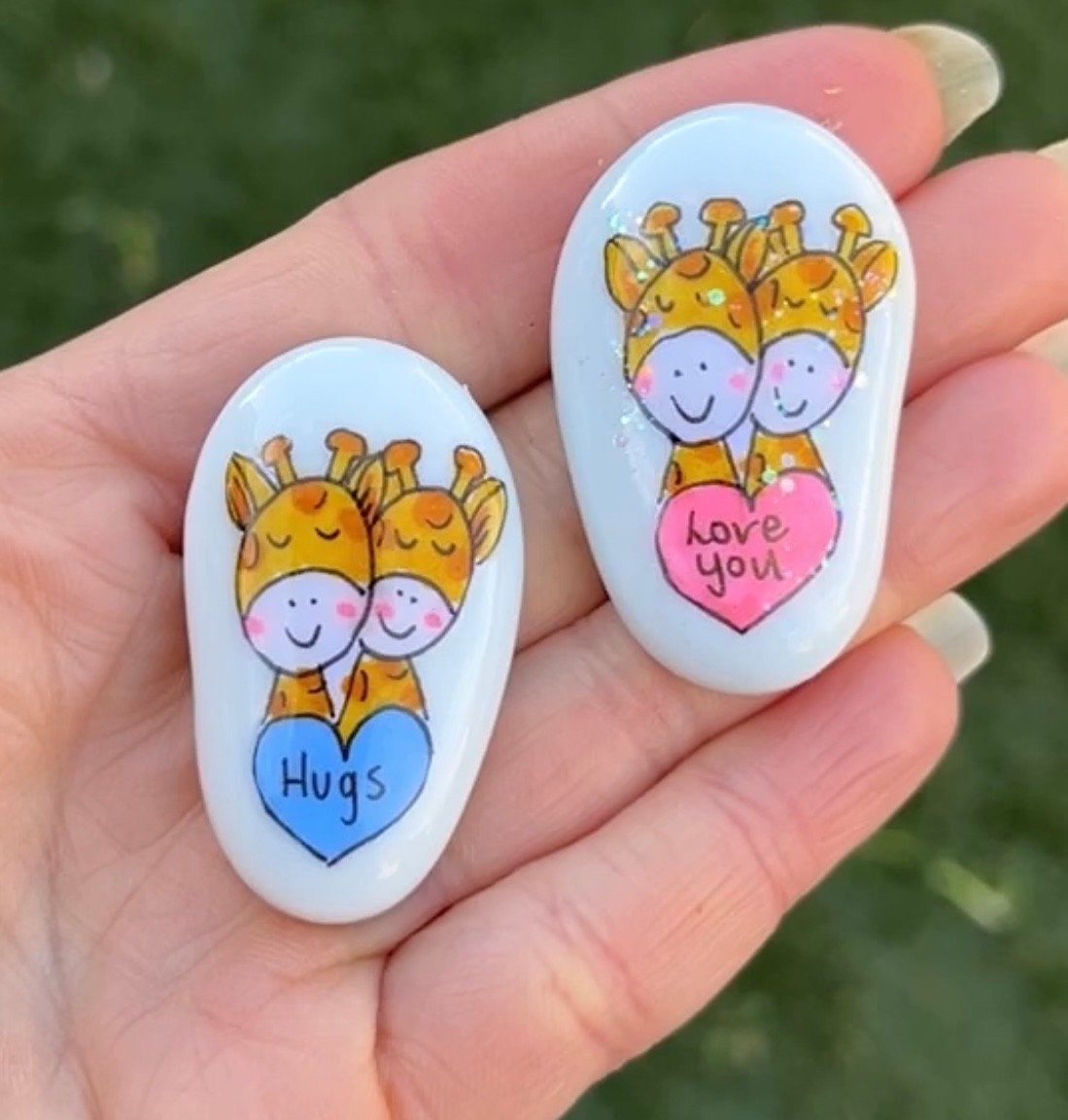 Personalised giraffe gift /Pocket hug pebble/ handmade /pocket giraffe /giraffe keepsake/giraffe token/ I love you/ long distance hug