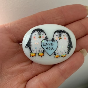 Penguin pebble , personalised gift , you’re my penguin , anniversary ,letterbox gift  , miss you, pocket hug , keepsake , gift for couples