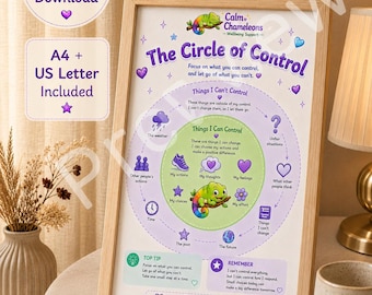 Circle of Control Printable for Children | Anxiety and Emotional Regulation Poster | Kids Wellbeing Resource | Classroom Calm Corne