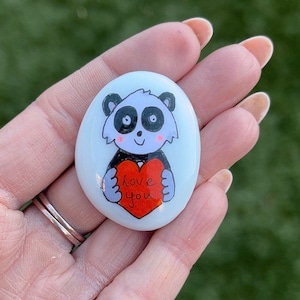 Panda / personalised/ gift/Pocket hug/ Worry stone/class of 2023/ good luck /thank you teacher /unique gift/ panda pebble /