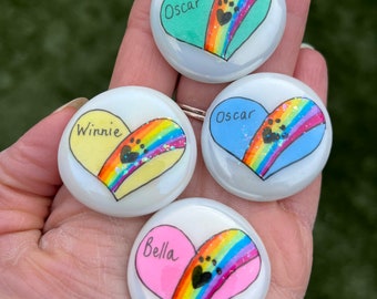 rainbow bridge/pet remembrance gift / personalised/ pet memorial/ Bereavement/ cat loss /dog loss /keepsake pebble