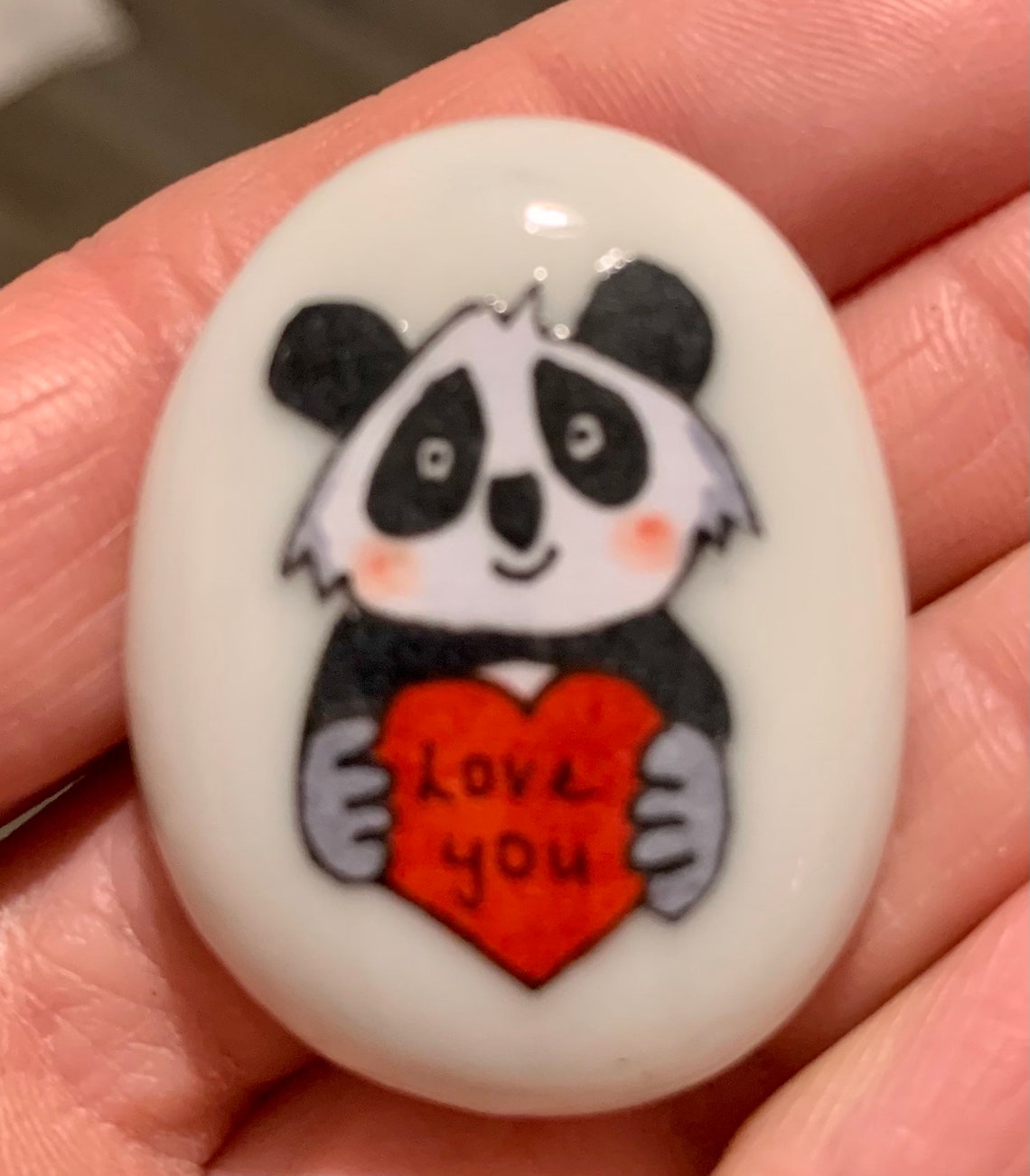 Panda /pocket Hug/ Worry Stone/personalised/ Mental Health Etsy