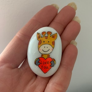 Personalised giraffe pocket hug /gift / handmade /Worry stone/ love you/token /giraffe gift/