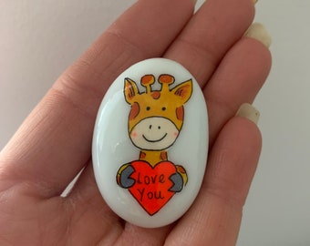 Giraffe /Pocket hug/gift / handmade /Worry stone/ personalised/ anxiety / keepsake / small gift/back to school/friend / good luck/ love you