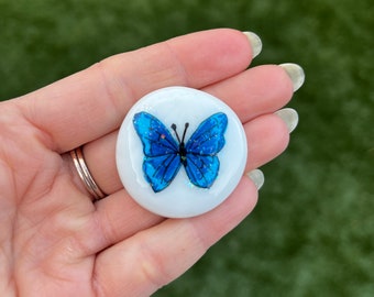 Butterfly /sparkly /memorial stone /decor /gifts for women /mindfulness rock /small gift /thinking of you gift/thank you gift