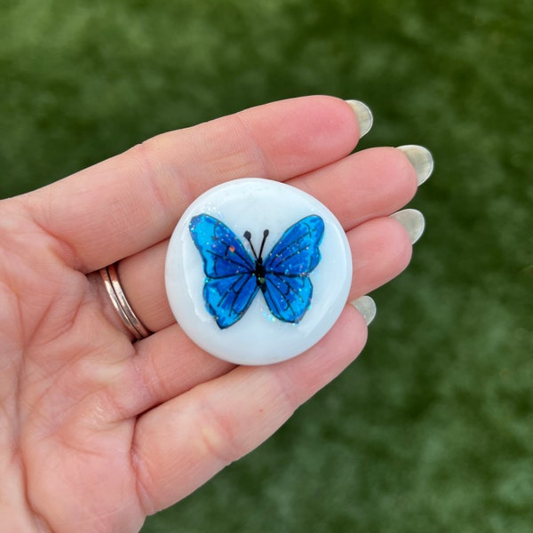 Butterfly /sparkly /memorial stone /decor /gifts for women /mindfulness rock /small gift /thinking of you gift/thank you gift