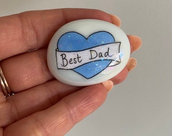Best dad pebble ,Father’s Day gift , pocket hug , love you daddy , stone , grandad , miss you , keepsake, present , heart gift