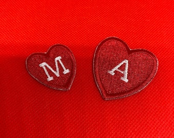 Custom Heart Iron-On Patch: Any Letter or Symbol