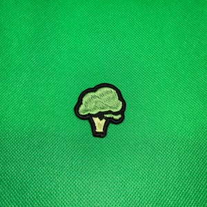 Broccoli Iron on/hook and loop embroidered patch