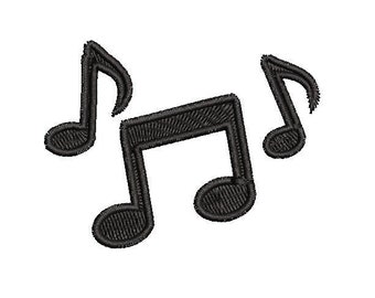 Notas musicales (3) parches termoadhesivos bordados de cualquier color personalizables