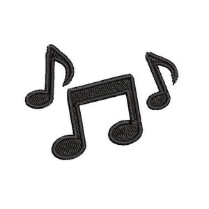 Music notes (3) customizable any color embroidery iron-on patches