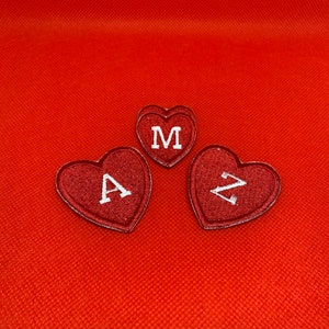They & Theirs pair of heart iron on/ Hook and loop Patches- Available in any font and any letters or symbols