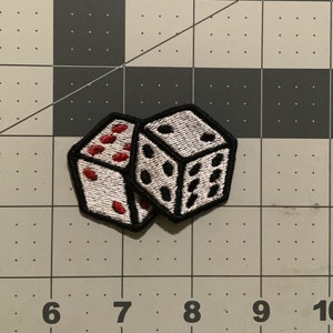 Custom Dice Iron on/ Hook and Loop Patch, with colors of your choosing
