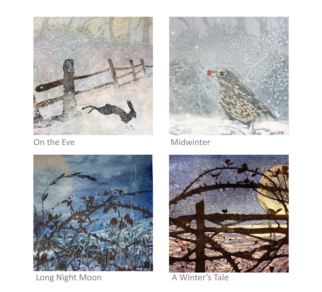 Rachel Sargent Winter/christmas Cards. Fine Art Cards Pack Etsy UK