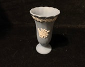 Lovely Vintage Wedgwood Pale Blue Jasperware floral Wavy Small Vase Made in England
