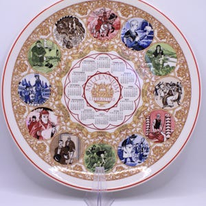 Vintage Wedgwood "Millennium Literature" Årskalendertallrik 1999 10,25”