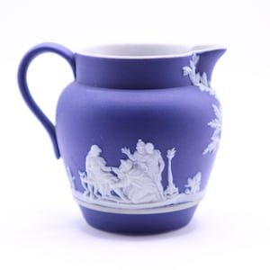 Antyczny dzbanek do mleka Wedgwood w kolorze kobaltowym, mały, miniaturowy, 2,5 x 3 cale, wyprodukowany w Anglii