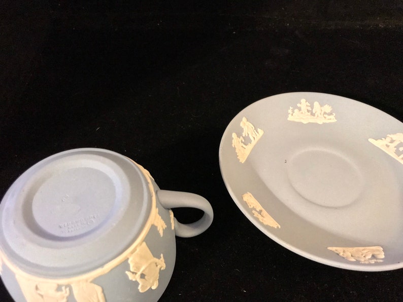 Beautiful Wedgwood Pale Blue Jasperware Tea Cup & Saucer Set Etsy