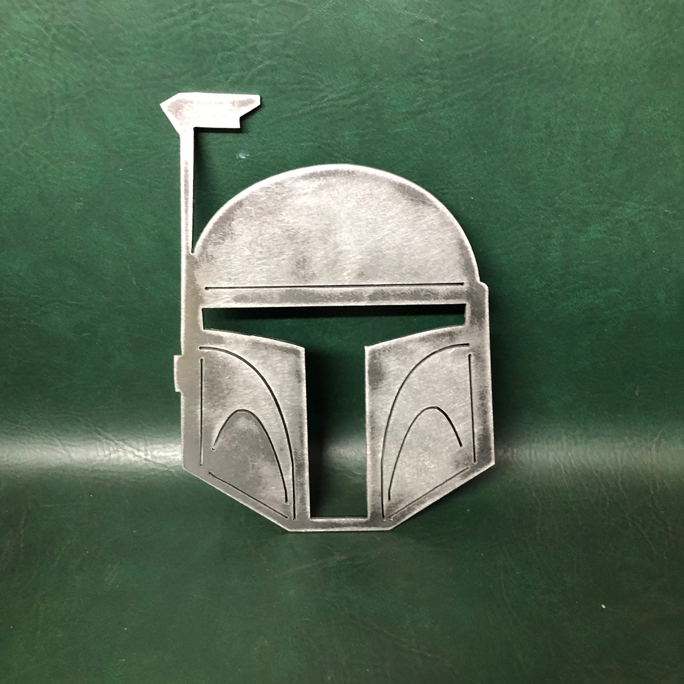 Star Wars Mandalorian Helmet Metal Wall Art Etsy