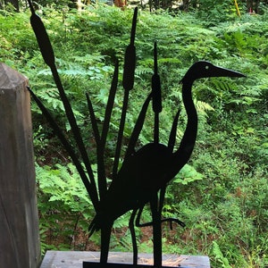 Metal Art Welcome Sign - Heron/Crane - Coastal Series - Custom Sizes - Mailbox Topper - Wall Art