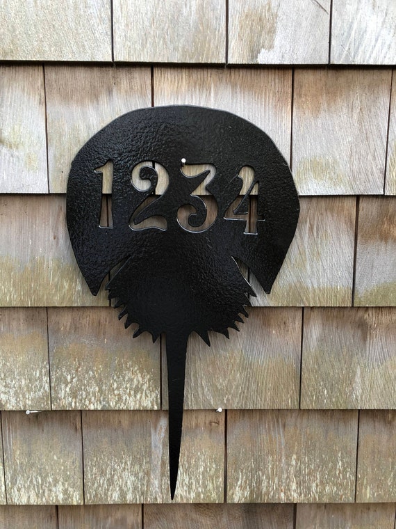 Metal Art Welcome Sign - Horseshoe Crab - Coastal Series - Custom Sizes - Phrases - House Number - Names - And More