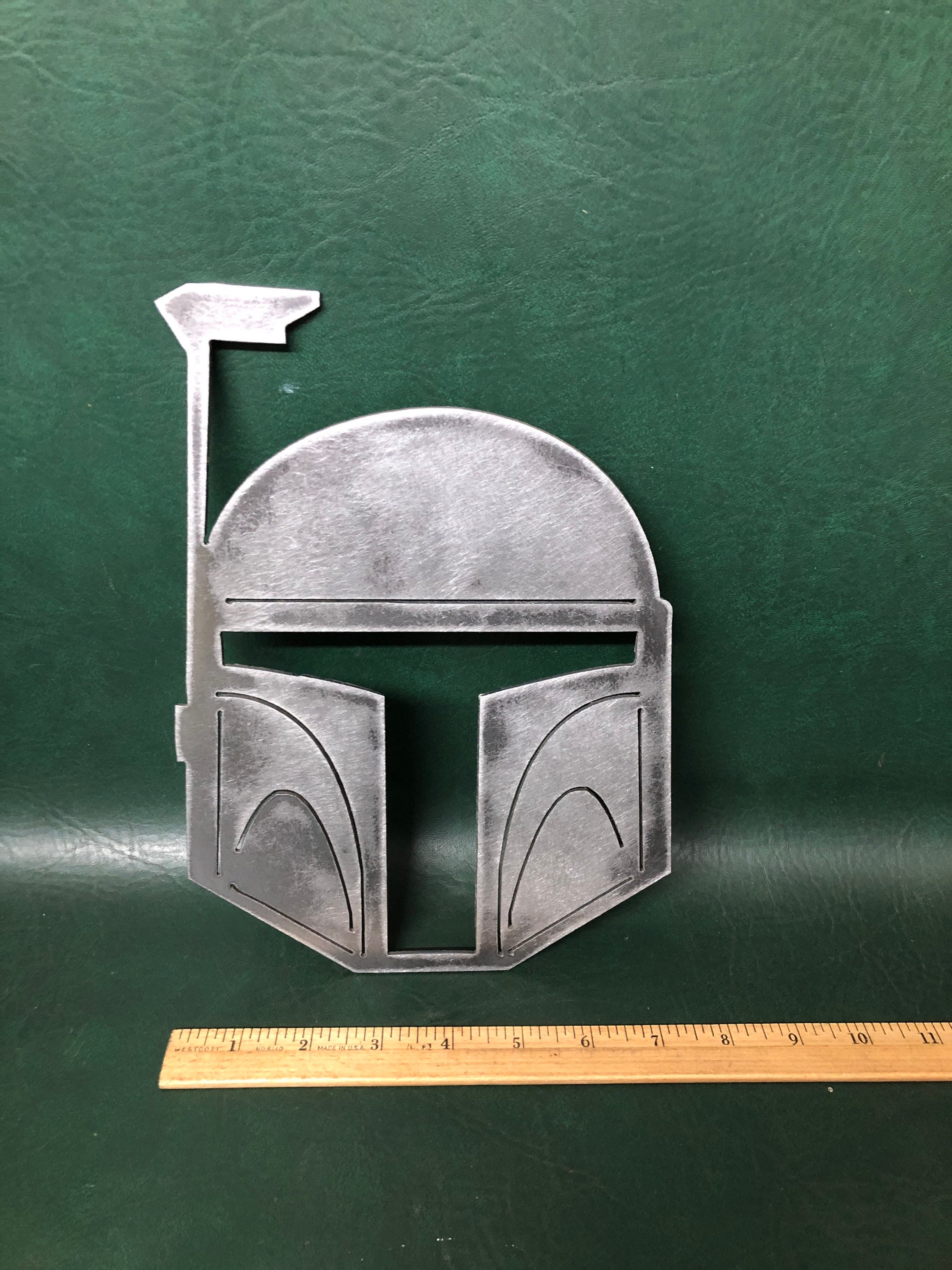 Star Wars Mandalorian Helmet Metal Wall Art Etsy