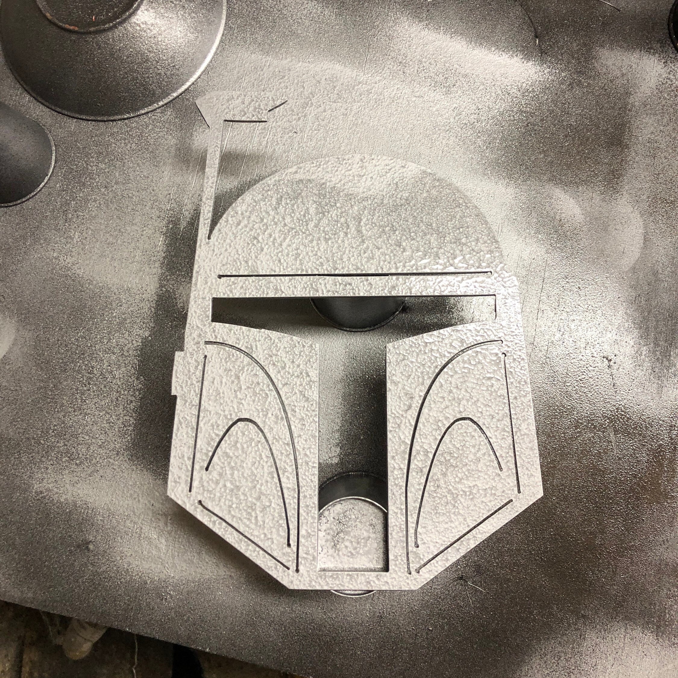 Star Wars Mandalorian Helmet Metal Wall Art Etsy