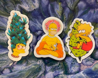 Vinyl stickers - the Simpsons - Marge Homer Lisa  - 3 piece set