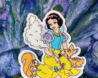 Vinyl sticker - Snow White smoking