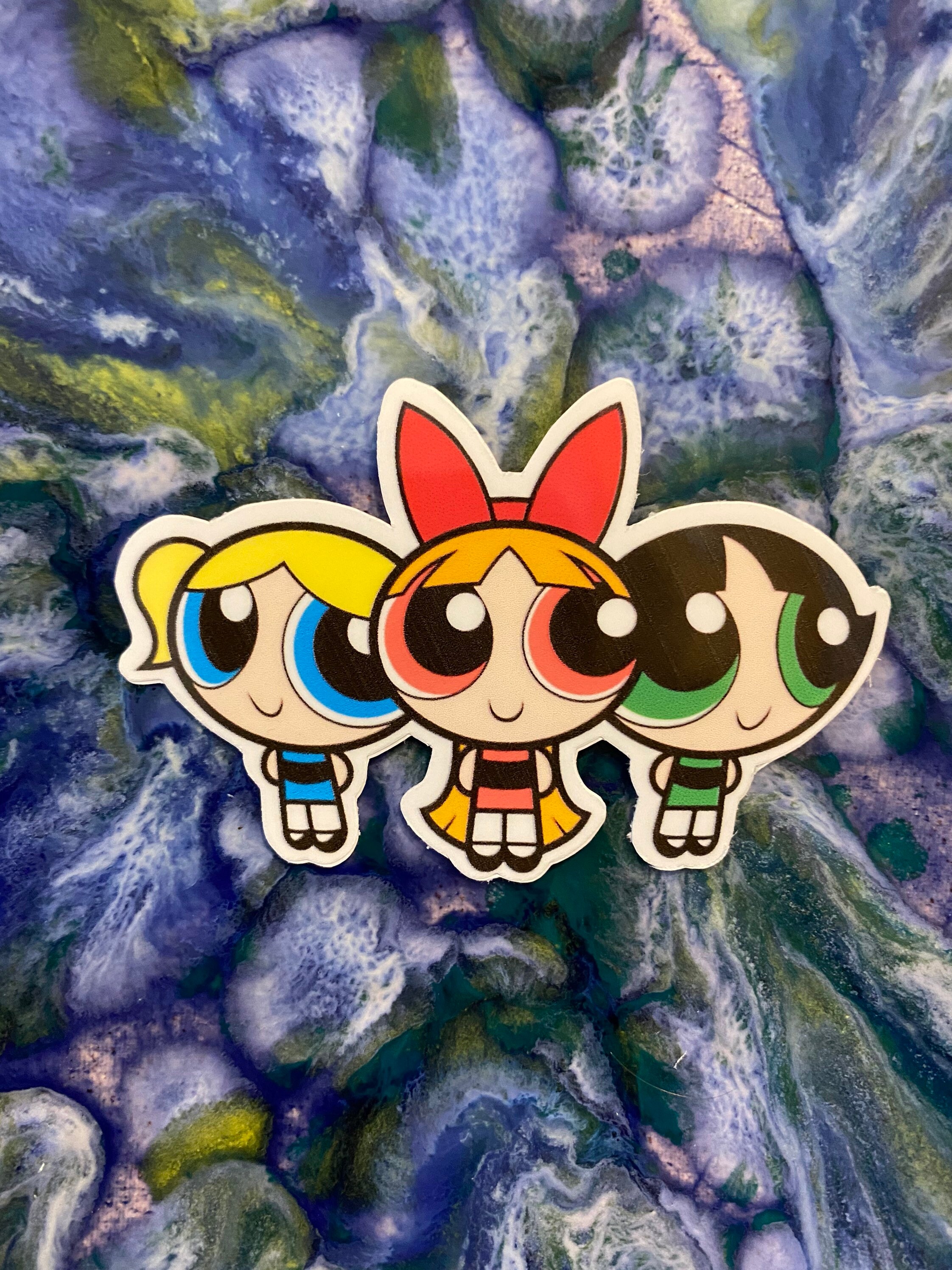 Vinyl Retro cartoon characters sticker set of 4 Etsy