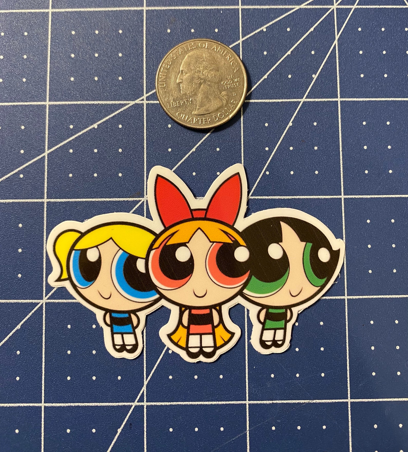 Vinyl Retro cartoon characters sticker set of 4 Etsy