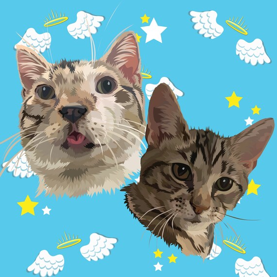 Custom DIGITAL Pet Drawing Hand Drawn Pet Photo. Unlimited Etsy