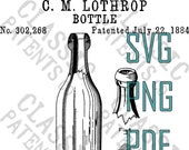 DIGITAL Classic WINE patent image. Square image for small-sized DIY applications. Fits coaster cup mug etc. svg png pdf