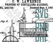 DIGITAL Classic WHISKEY patent image. Square image for small-sized DIY applications. Fits coaster cup mug etc. svg png pdf