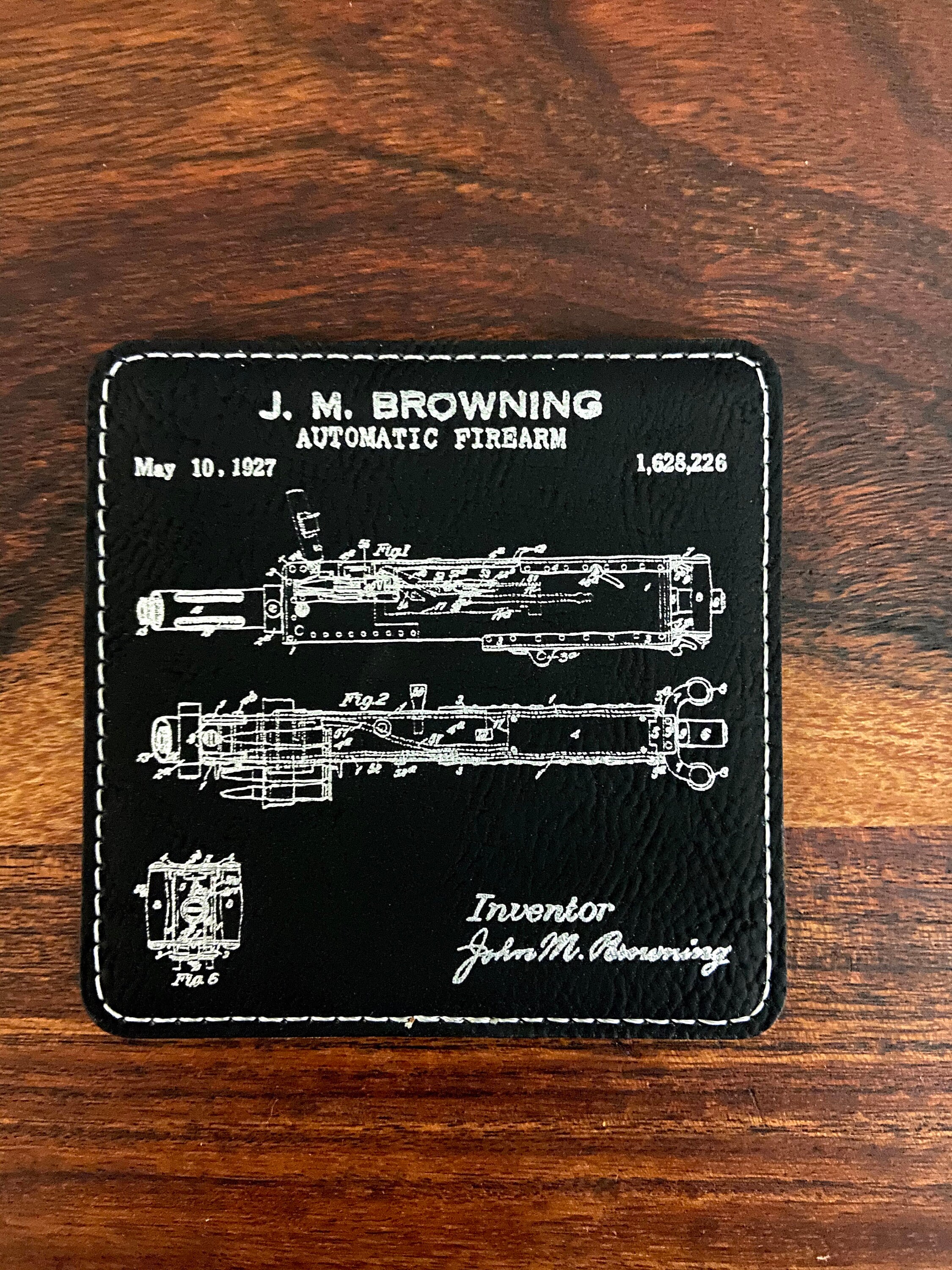 Classic GUN coaster set. Six 6 unique laserengraved Etsy