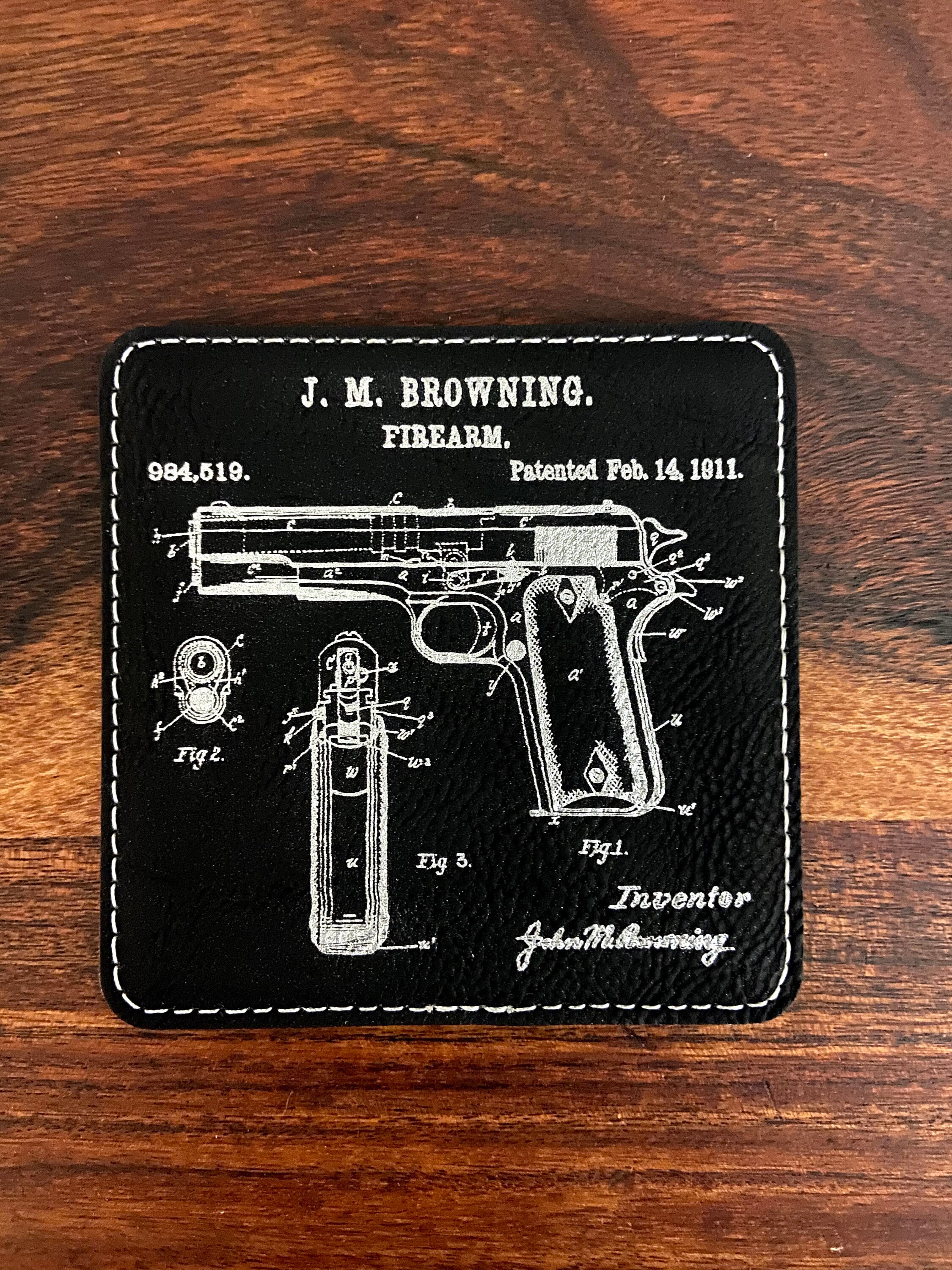 Classic GUN coaster set. Six 6 unique laserengraved Etsy