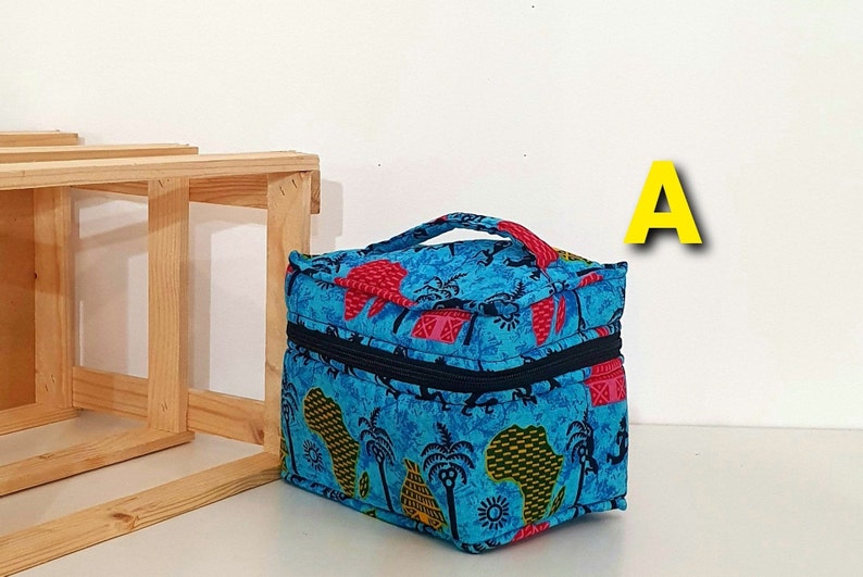 Vanity Bag in African Wax Fabric; Mini Tote Bag in Wax; Wax Fabric Storage Kit; Wax pouch